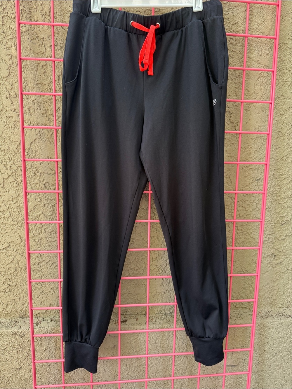 Forever 21 Black Jogger Pants with Neon Orange Drawstring